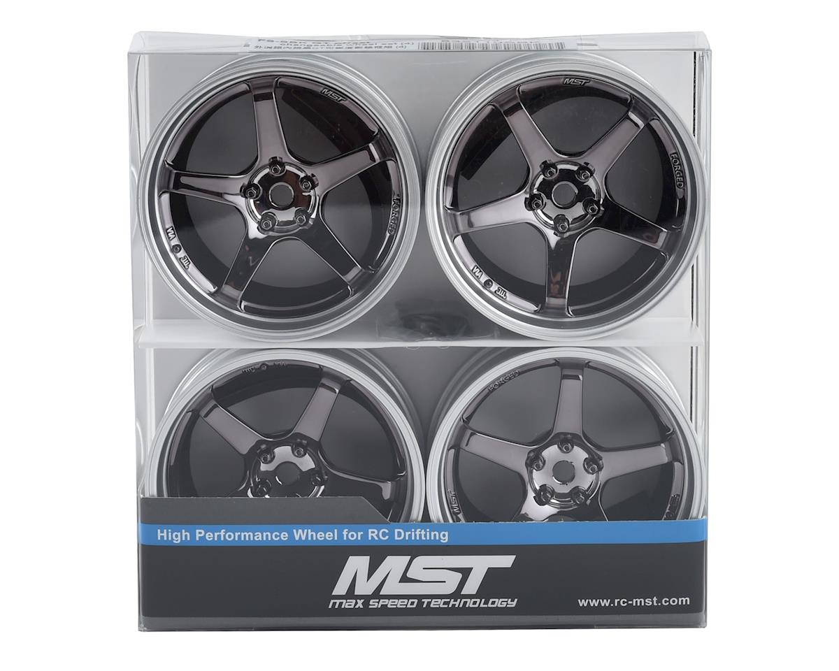MST GT Wheel Set (Matte Silver/Black Chrome) (4) (Offset Changeable) w/12mm Hex
